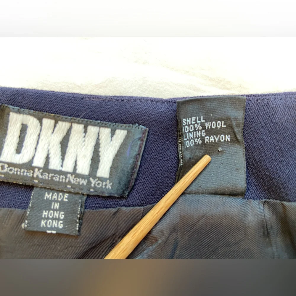DKNY Blue Wool Mini Skirt, Vintage, Size‎ 12